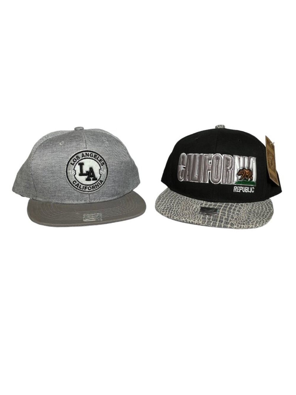 California and Los Angeles Baseball Hats Bundle of Two New